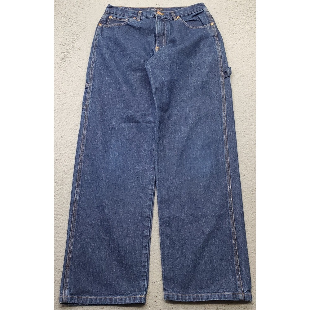 Perry Ellis America Carpenter Jeans Mens 33x32 Blue Denim Medium Wash Straight - Picture 1 of 10
